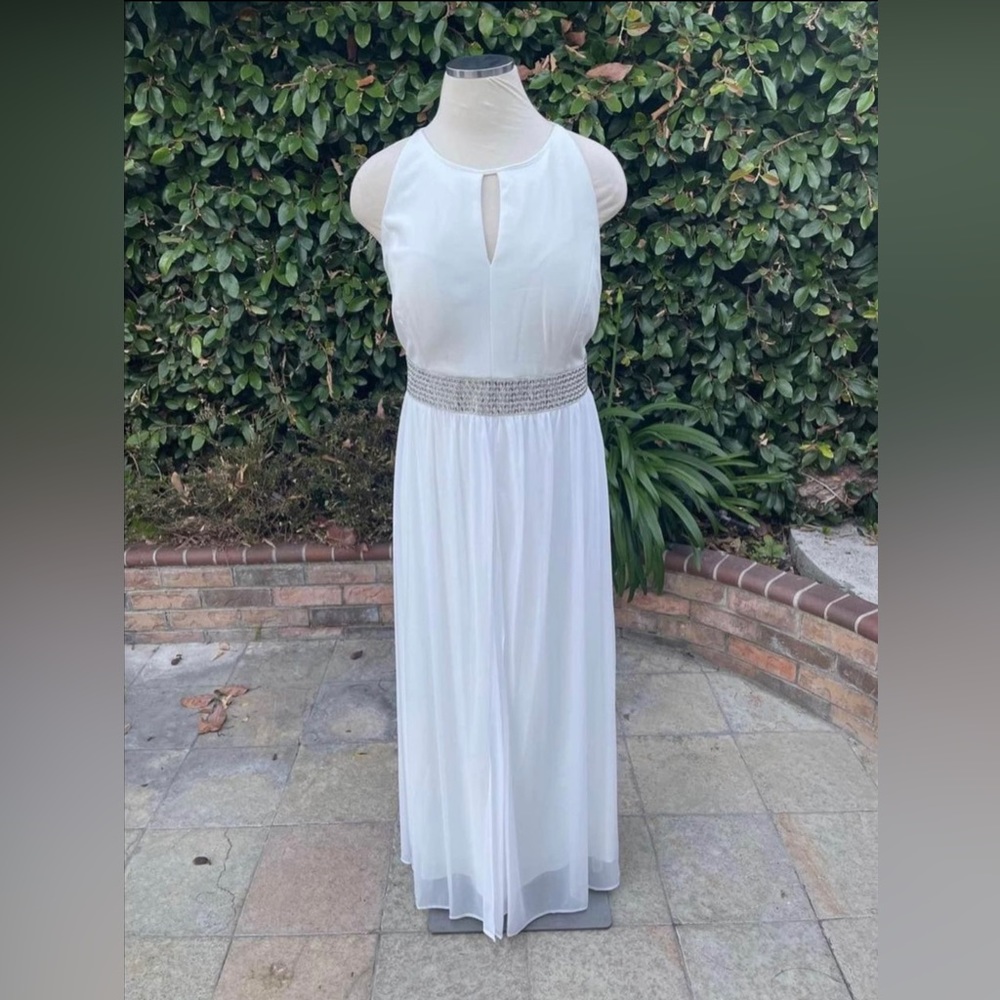 Plus size white rhinestone dress 20w